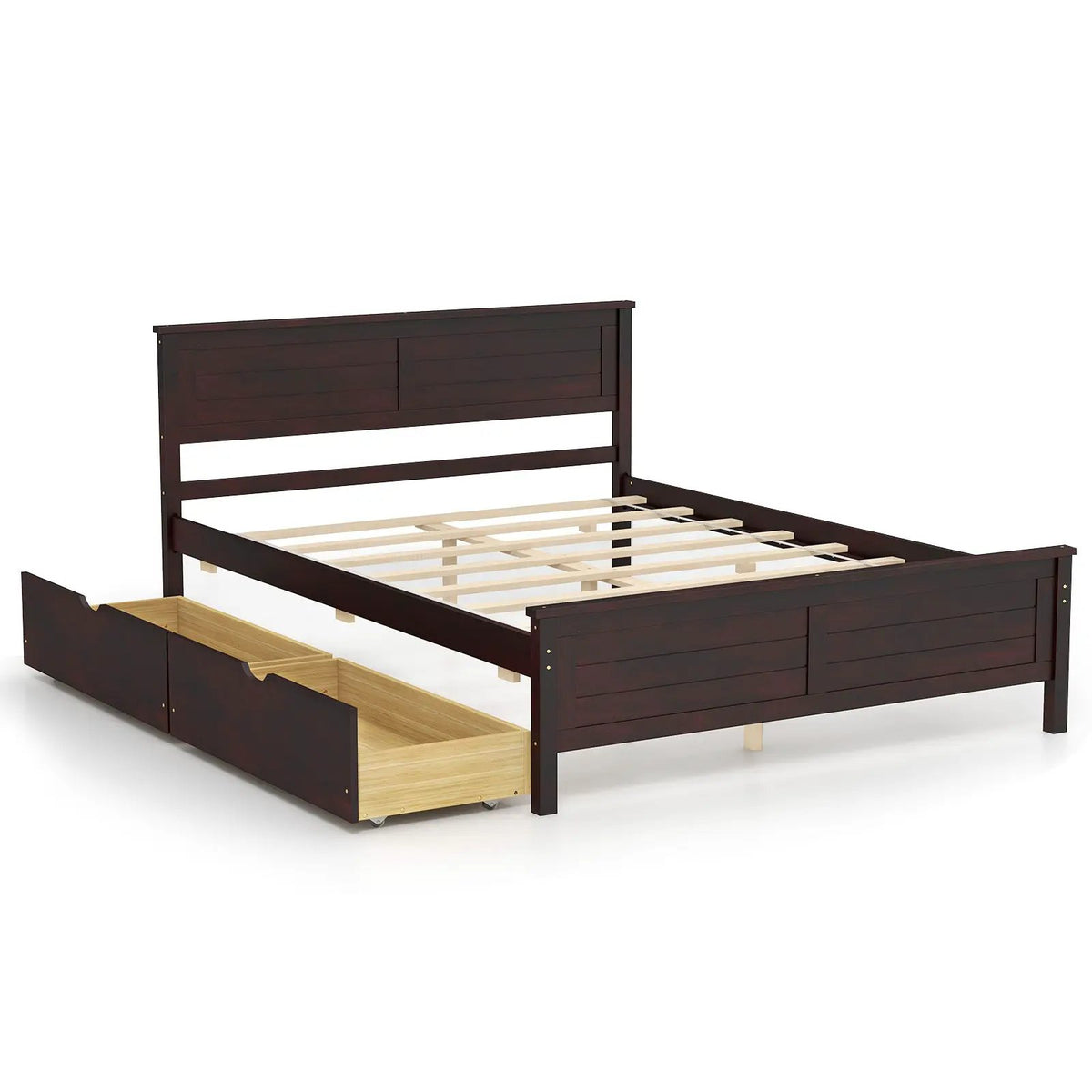 Full Size Bed Frame with Storage Drawers and Solid Wood Headboard, photo 3 of 10