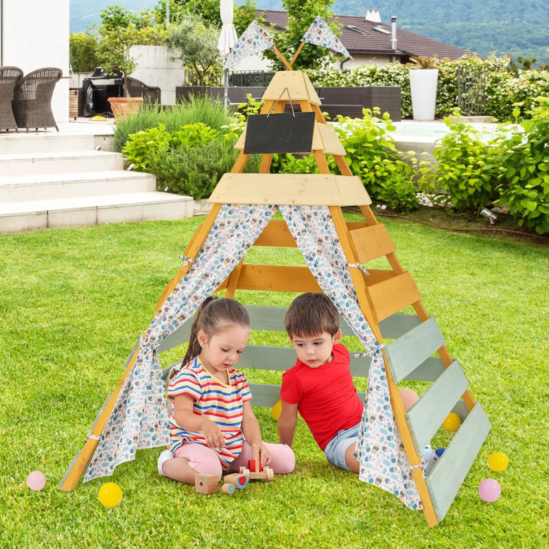Triangle Hideaway Playhouse with Removable Chalkboard for Indoor and Outdoor by DirectDeals