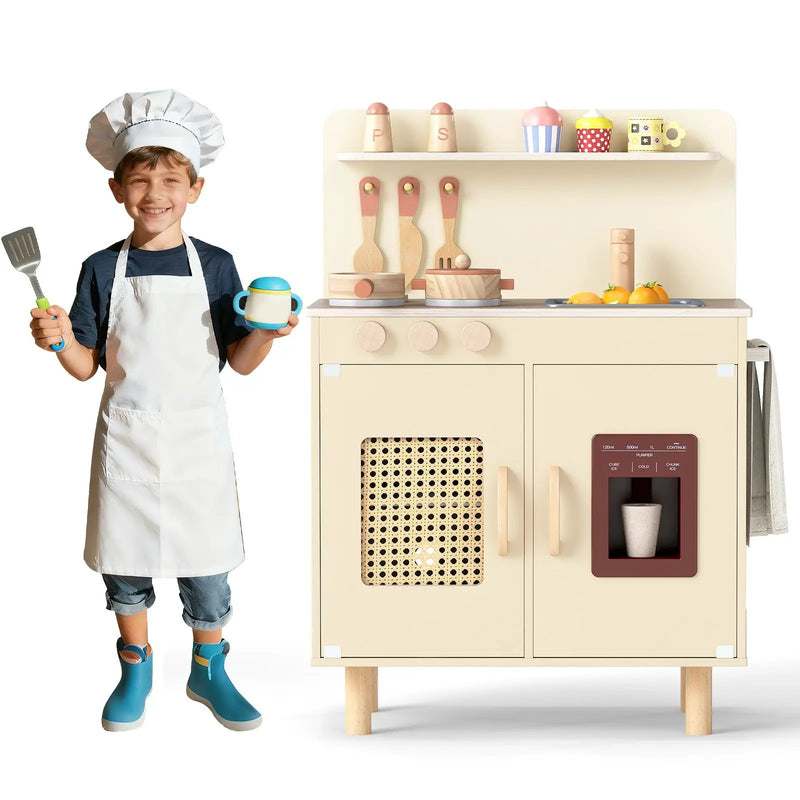 Wooden Pretend Kitchen Playset with Realistic Ice Maker by DirectDeals