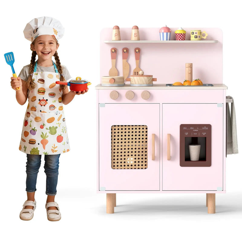 Wooden Pretend Kitchen Playset with Realistic Ice Maker by DirectDeals