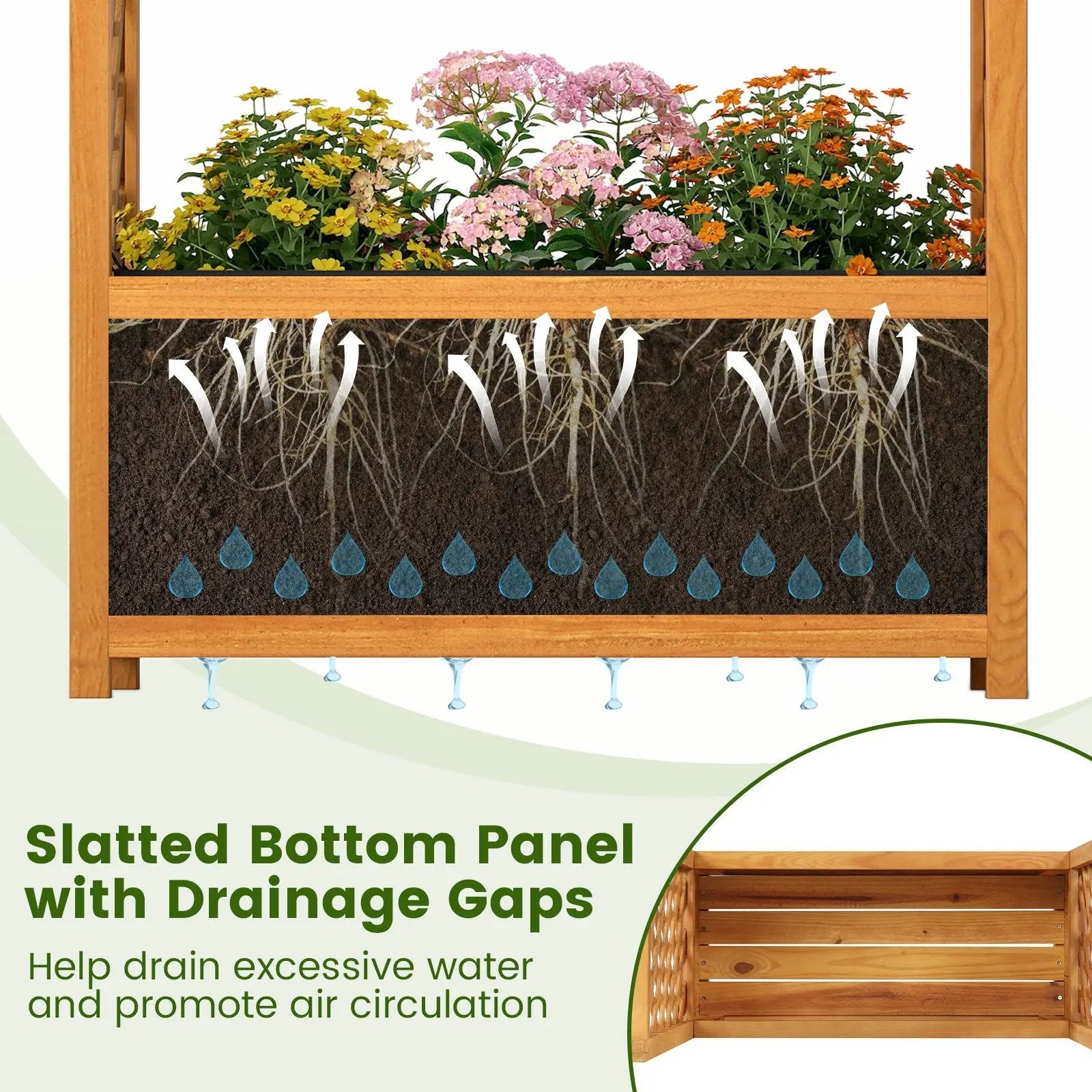 Wooden Raised Garden Bed with Lattice Trellis and Arched Roof-Orange by DirectDeals