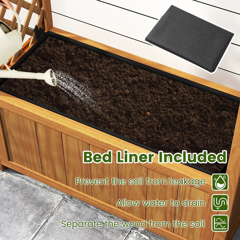 Wooden Raised Garden Bed with Lattice Trellis and Arched Roof-Orange by DirectDeals