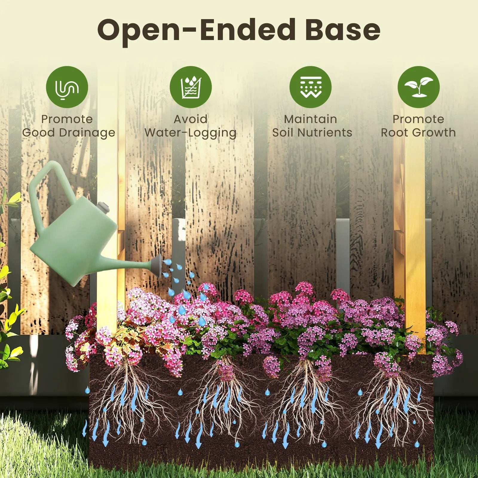 Wooden Raised Garden Bed with Lattice Trellis and Hanging Roof-Orange by DirectDeals