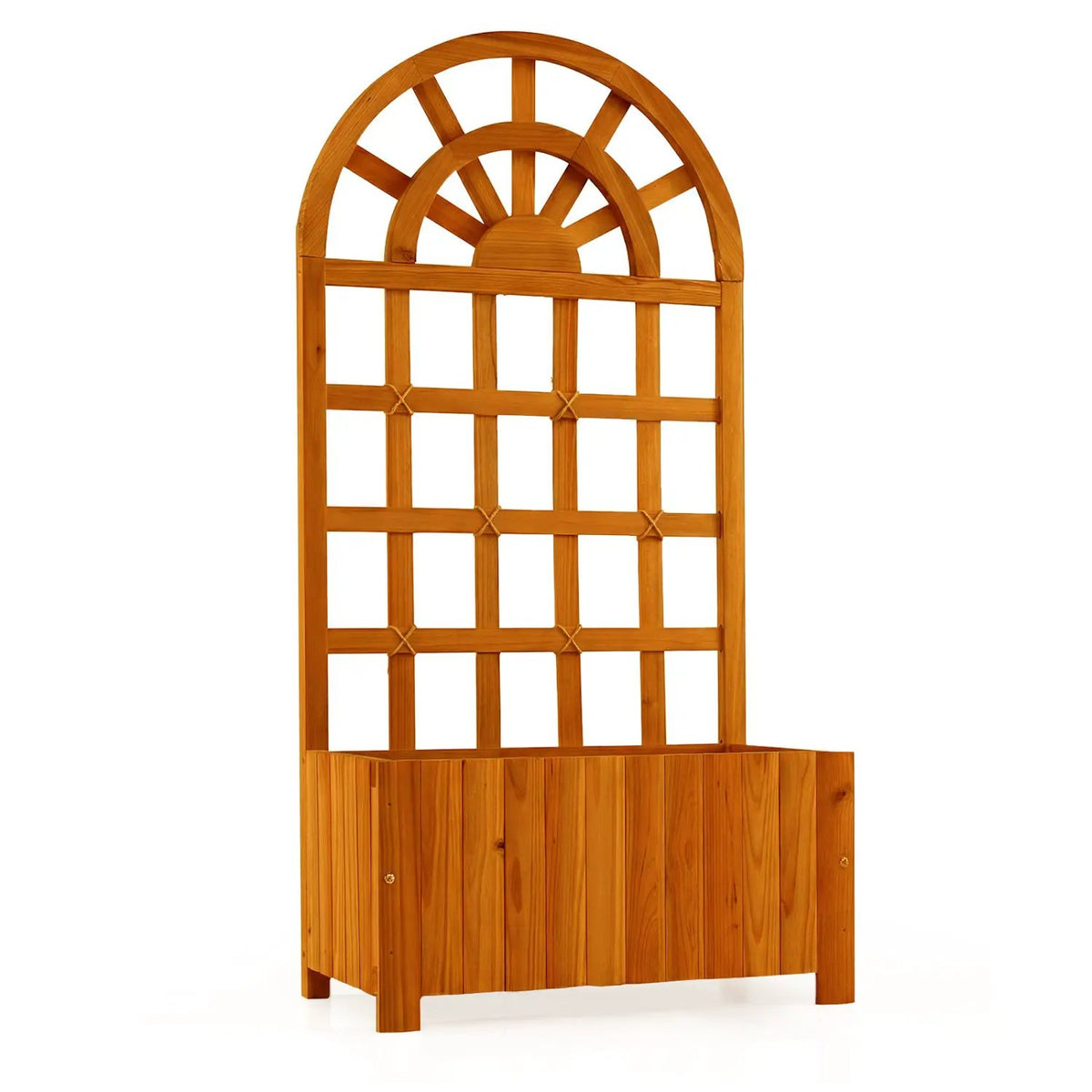 Wooden Raised Garden Bed with Trellis 48 Inch Outdoor Screen, photo 2 of 2