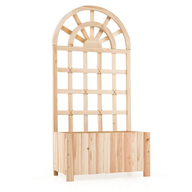Wooden Raised Garden Bed with Trellis 48 Inch Outdoor Screen by DirectDeals