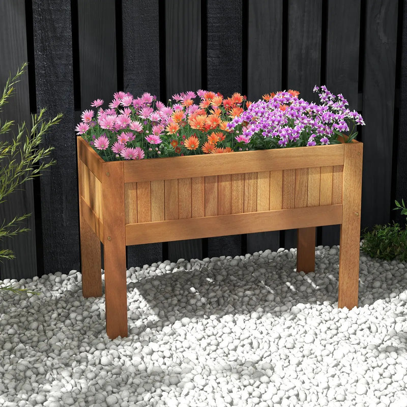 Wooden Raised Garden Bed Solid Wood Elevated Planter Box with Legs by DirectDeals