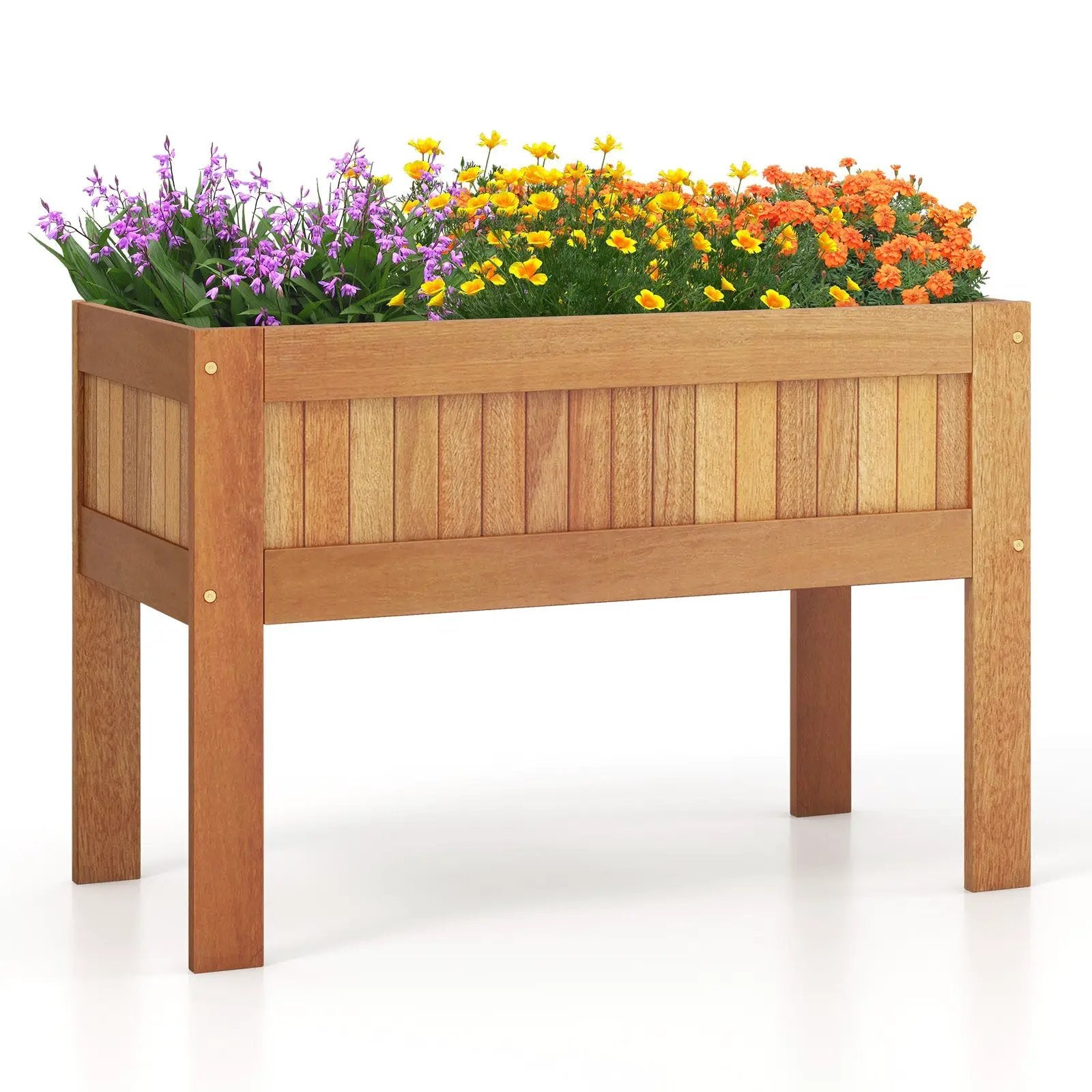 Wooden Raised Garden Bed Solid Wood Elevated Planter Box with Legs by DirectDeals