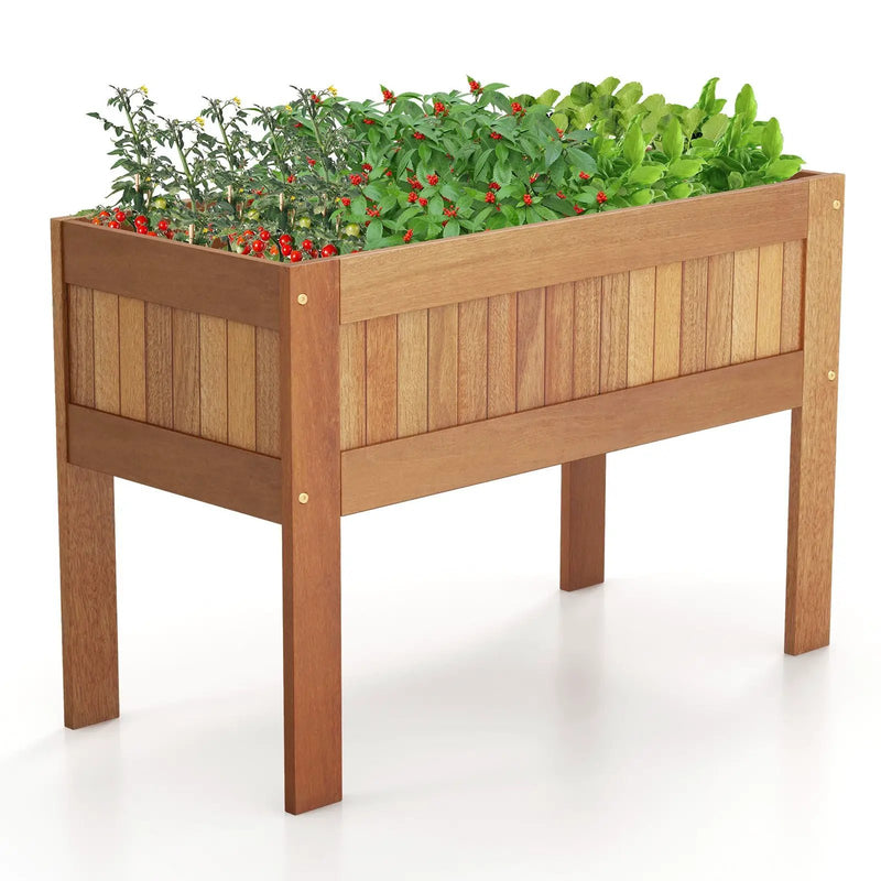 Wooden Raised Garden Bed Solid Wood Elevated Planter Box with Legs by DirectDeals