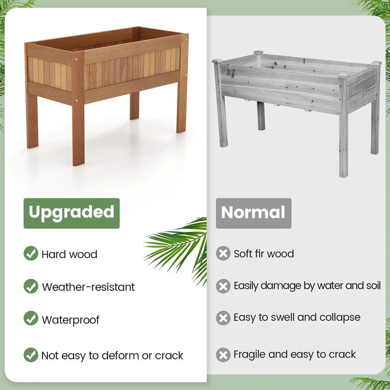 Wooden Raised Garden Bed Solid Wood Elevated Planter Box with Legs by DirectDeals