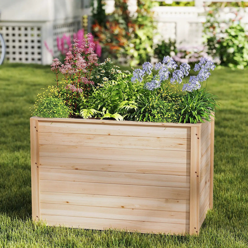 Wooden Raised Garden Bed Elevated Planter Box with Open-Ended Base by DirectDeals