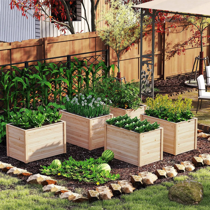 Wooden Raised Garden Bed Elevated Planter Box with Open-Ended Base by DirectDeals