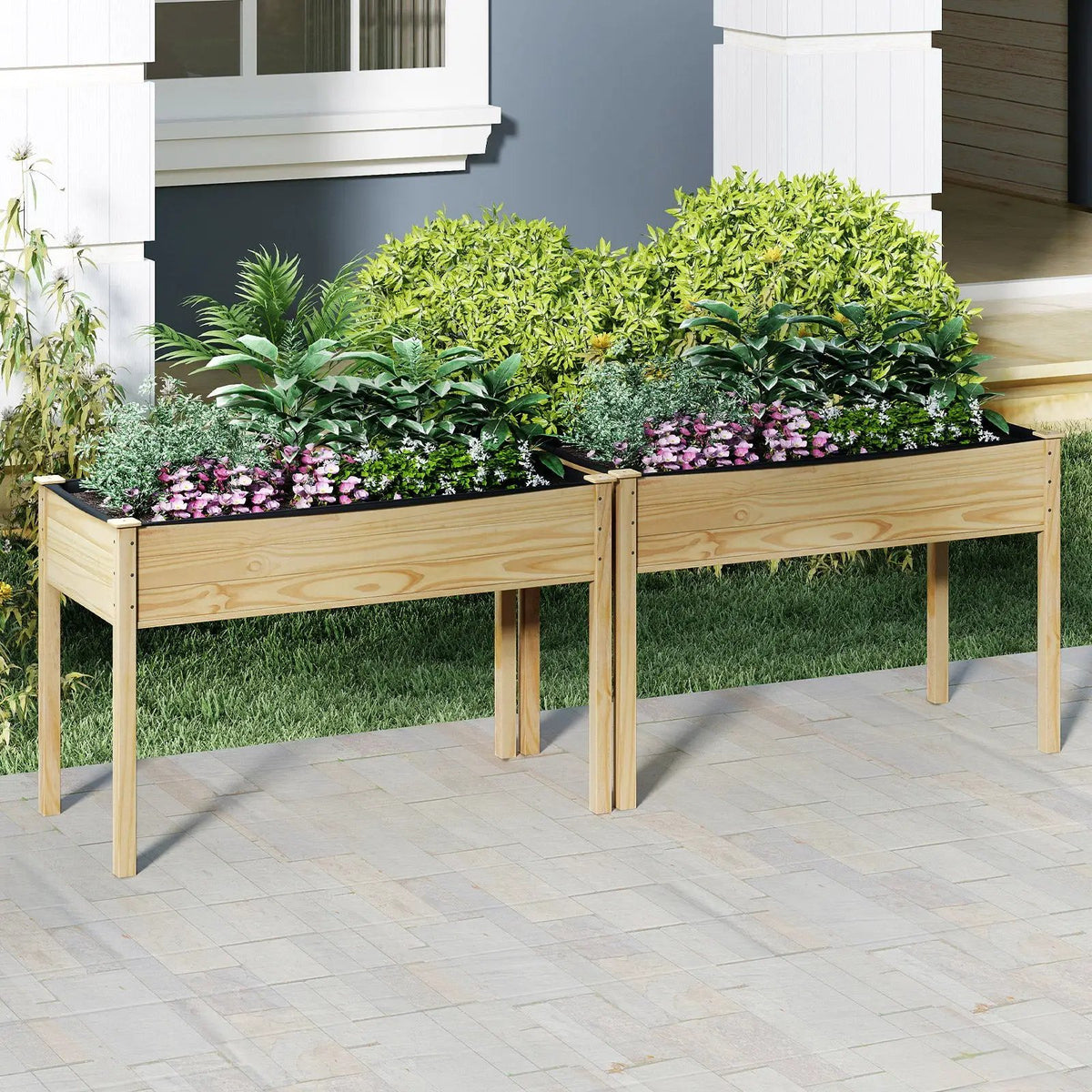Wooden Raised Vegetable Garden Bed Elevated Grow Vegetable Planter, photo 14 of 17