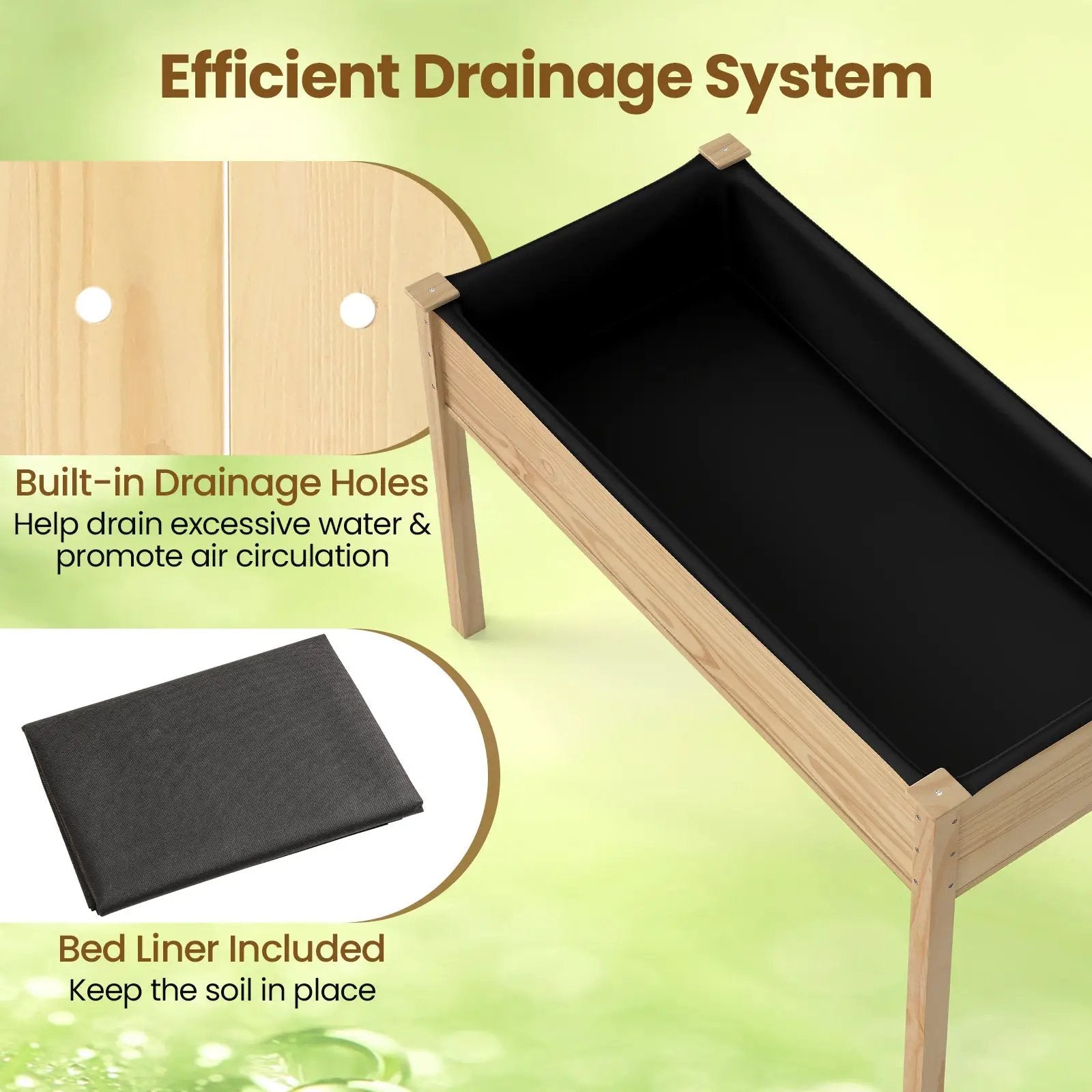 Wooden Raised Vegetable Garden Bed Elevated Grow Vegetable Planter by DirectDeals