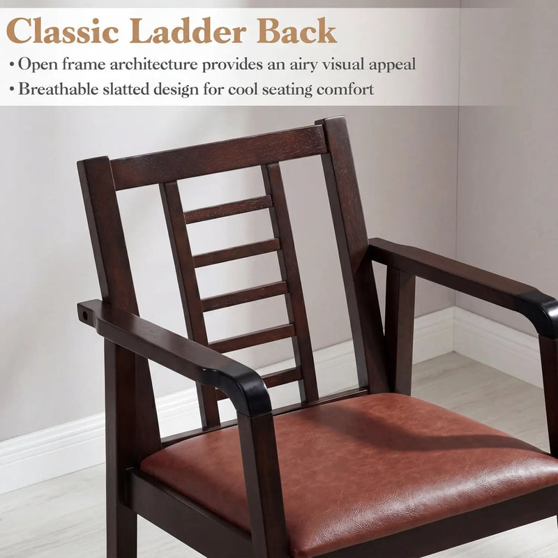 Wooden Rocking Chair with Upholstered Seat and Ladder Back by DirectDeals