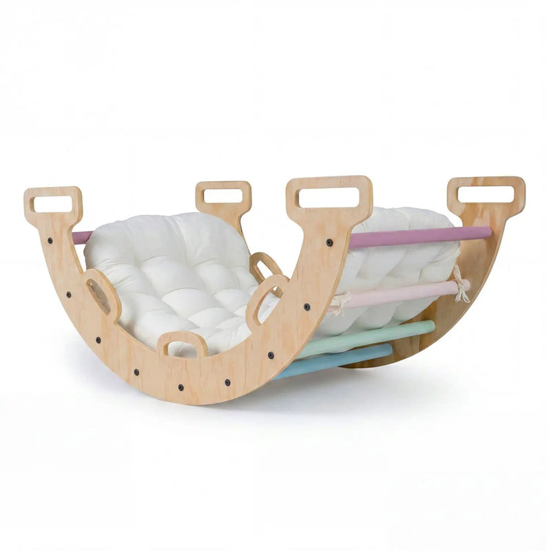 Wooden Rocking Climbing Arch with Cushion 3-in-1 Montessori by DirectDeals