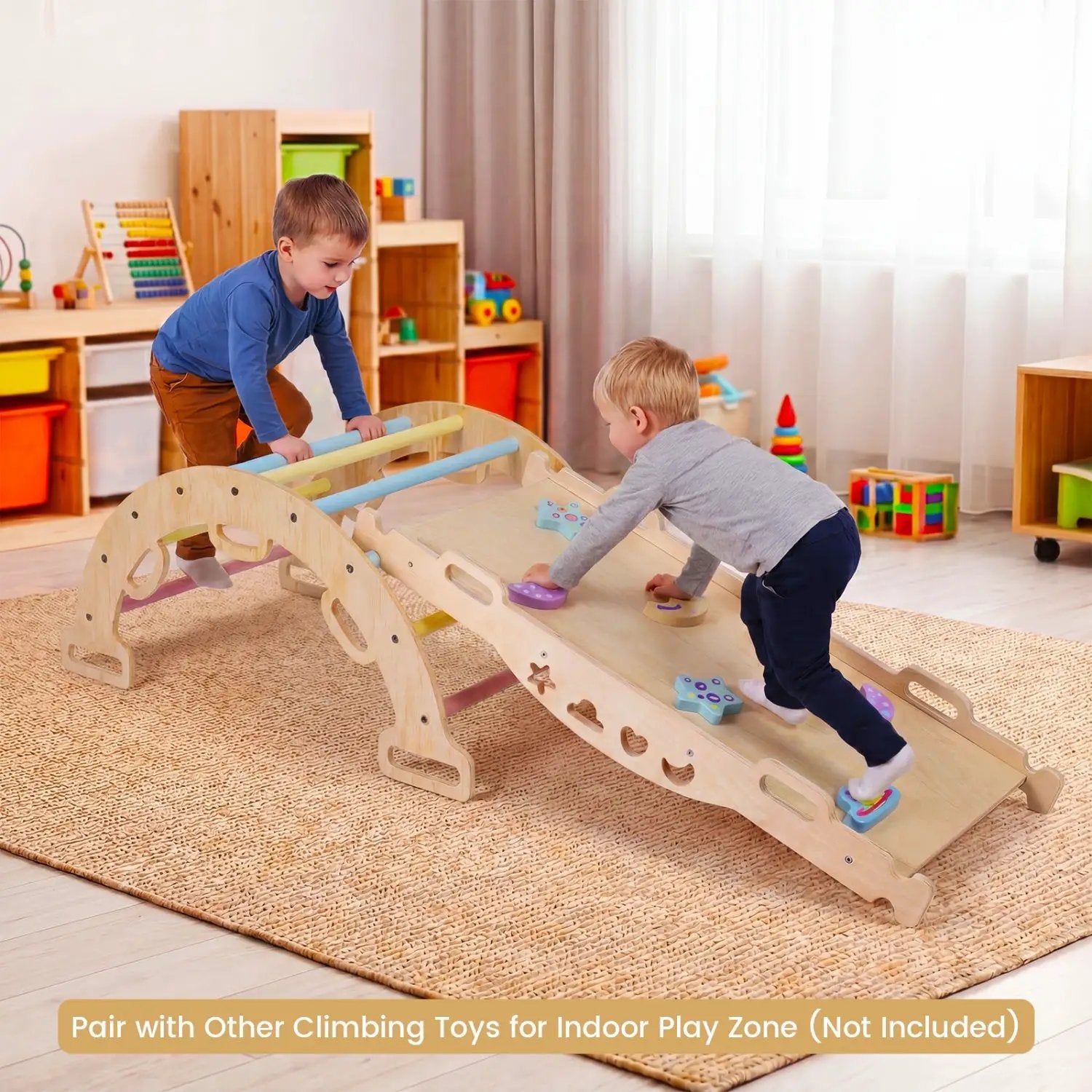 Wooden Rocking Climbing Arch with Cushion 3-in-1 Montessori by DirectDeals