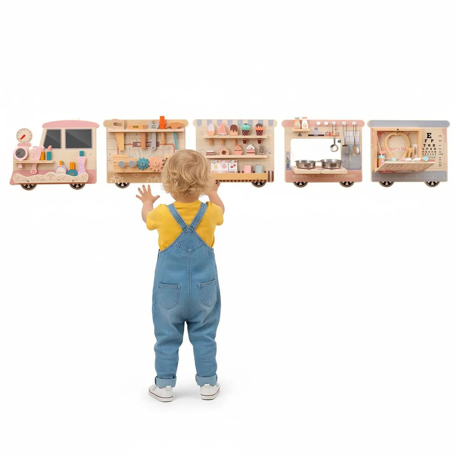 Wooden Sensory Wall Panel with Vanity and Tool Box by DirectDeals