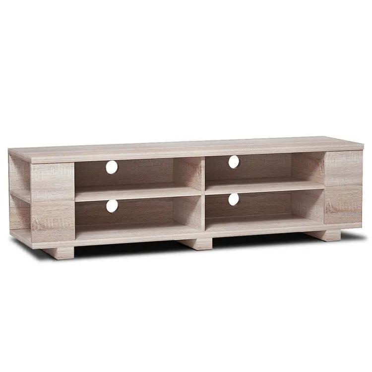 59 Inch Console Storage Entertainment Media Wood TV Stand-Walnut, photo 12 of 14