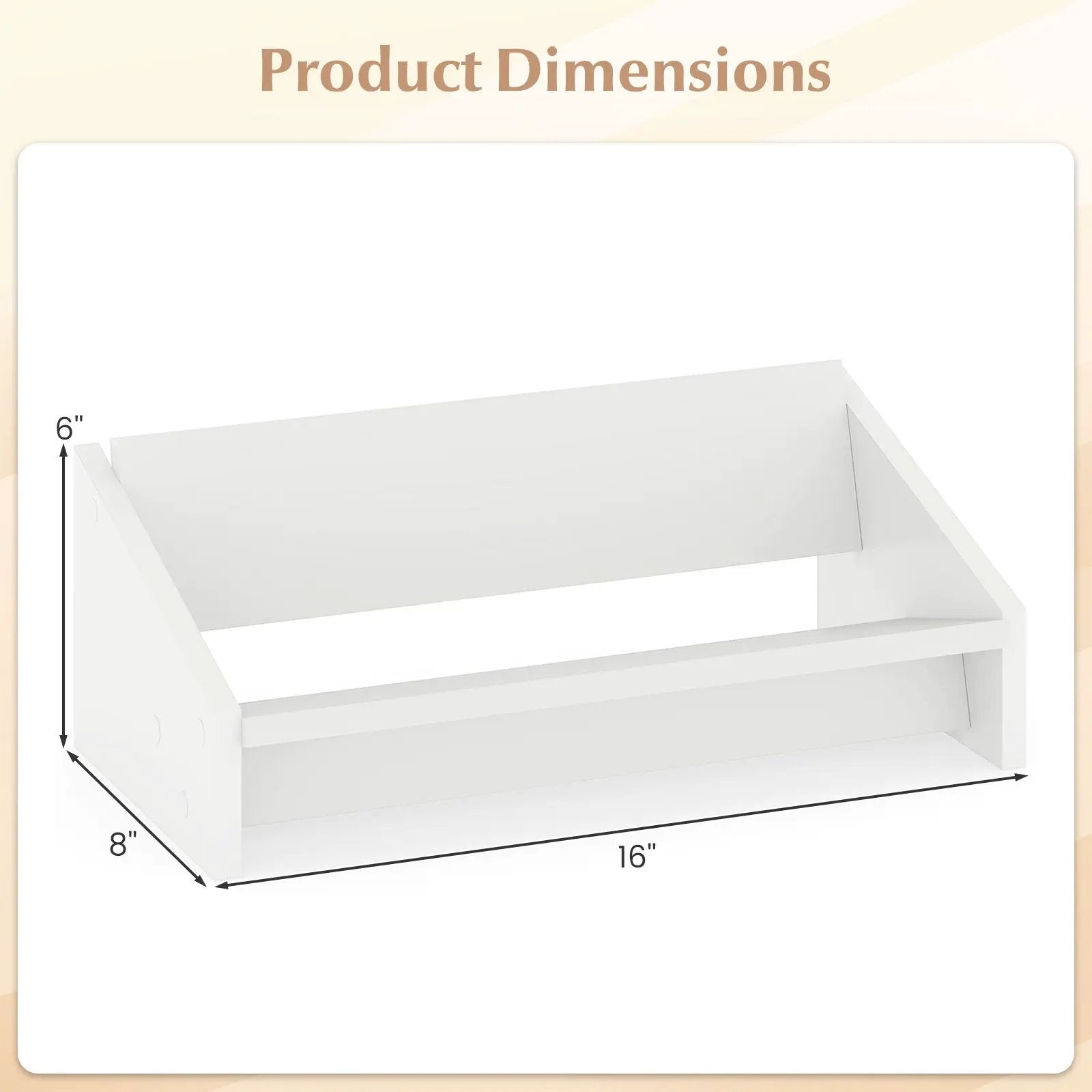 Wooden Tilting Bookcase Small Desktop Bookshelf Organizer for Magazines-White by DirectDeals