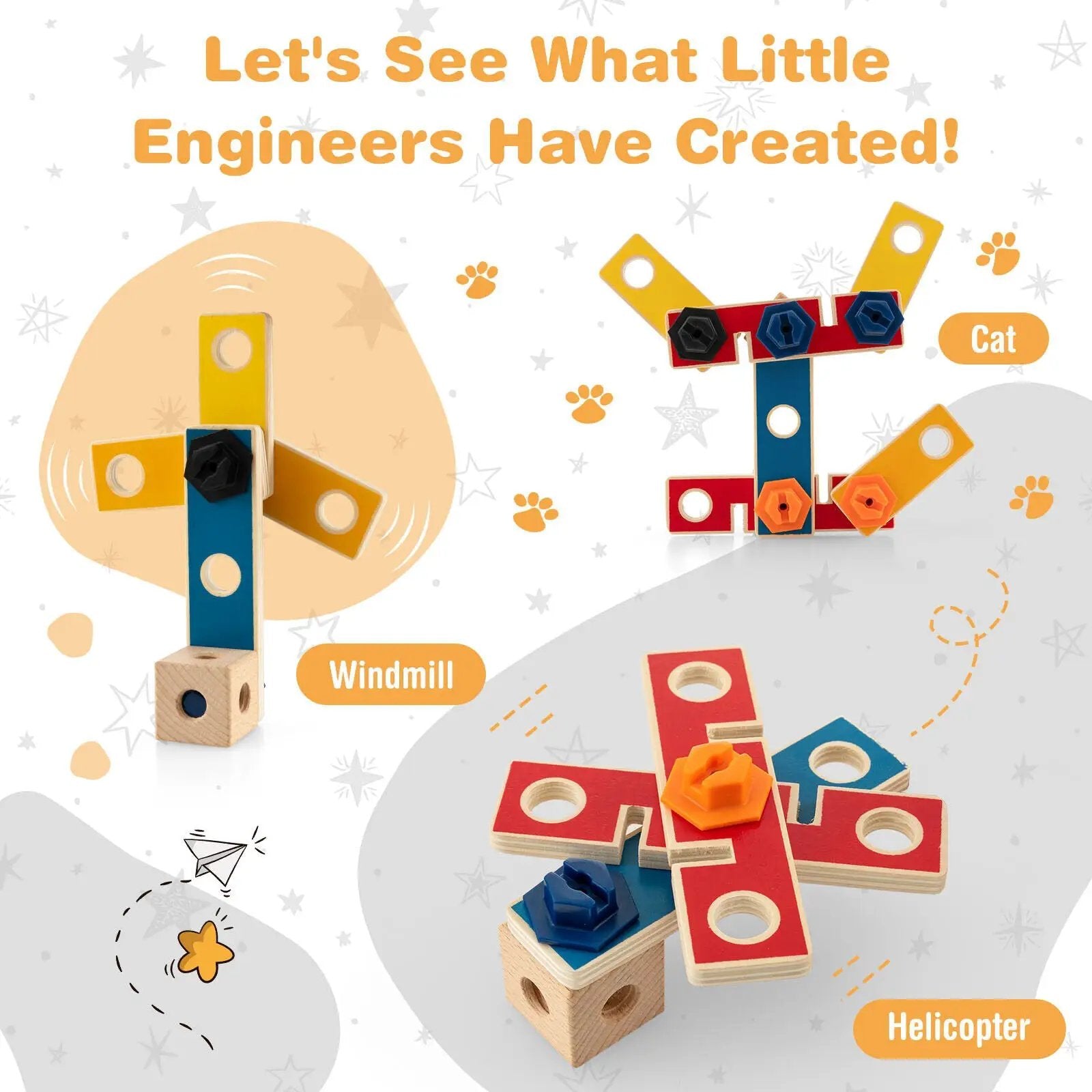 Wooden Pretend Play Workbench Set with Blackboard for Toddlers Ages 3+ by DirectDeals