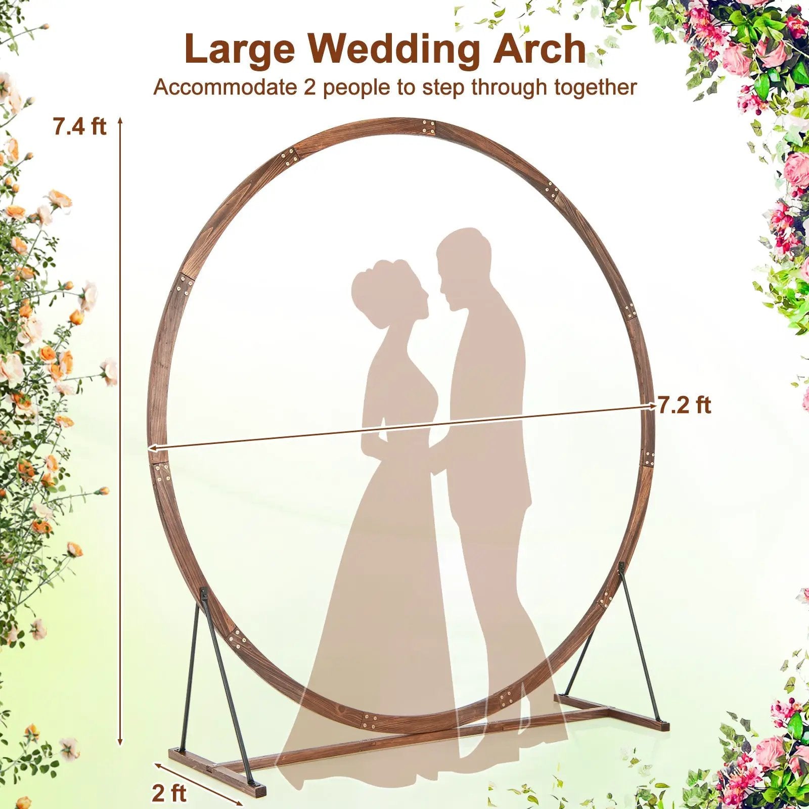 Wooden Wedding Arch Solid Wood Arbor Backdrop Stand for Wedding Ceremony by DirectDeals