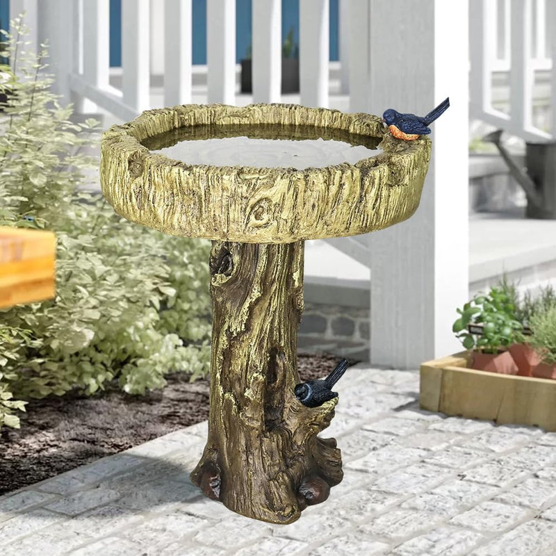 Concrete Tree Trunk Bird Bath Deep Bark 24 Inch, photo 3 of 10