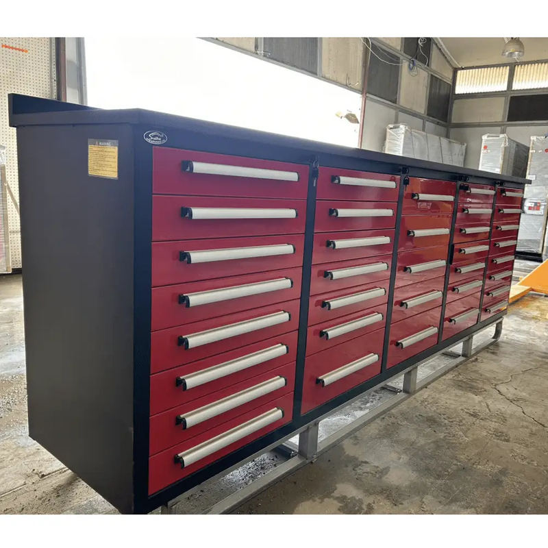10ft Workbench Storage Cabinet with 35 Drawers by Chery Industrial
