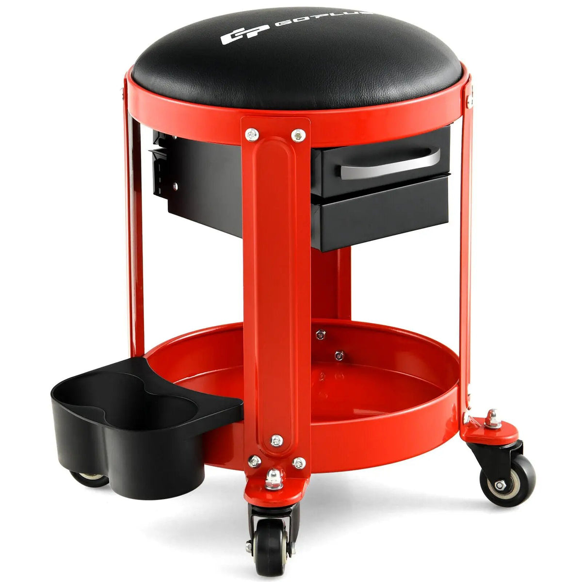 Rolling Mechanic Stool with Removable Padded Seat and Drawers, photo 3 of 7
