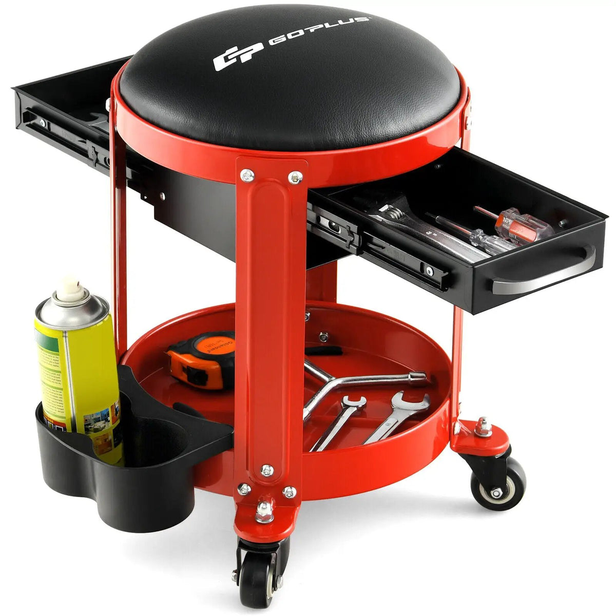 Rolling Mechanic Stool with Removable Padded Seat and Drawers, photo 4 of 7