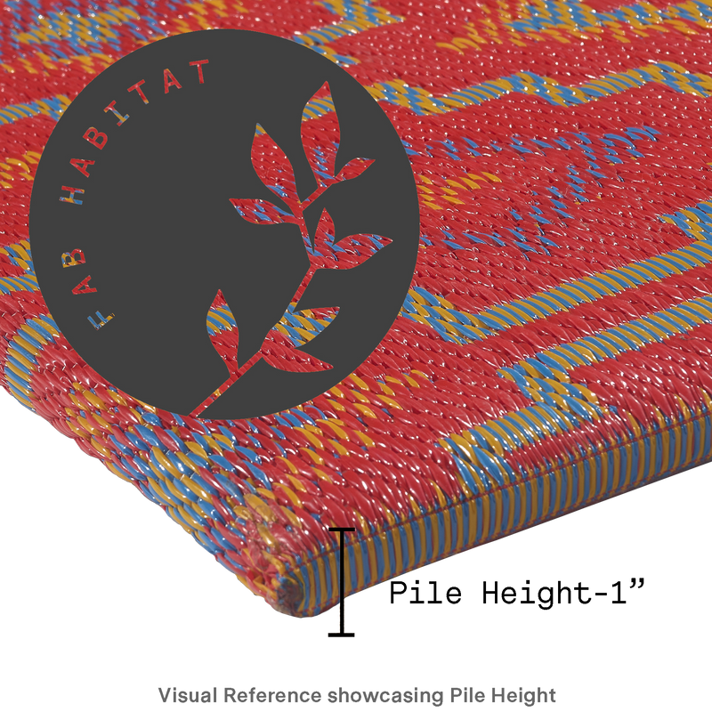 Lhasa Orange & Violet Outdoor Doormat – 24" x 36" Non-Slip, Recycled Plastic by Fab Habitat