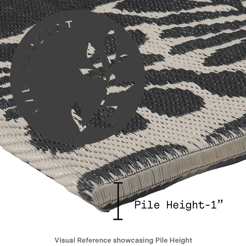 Serowe Black Outdoor Doormat – 24" x 36" Non-Slip, Recycled Plastic by Fab Habitat