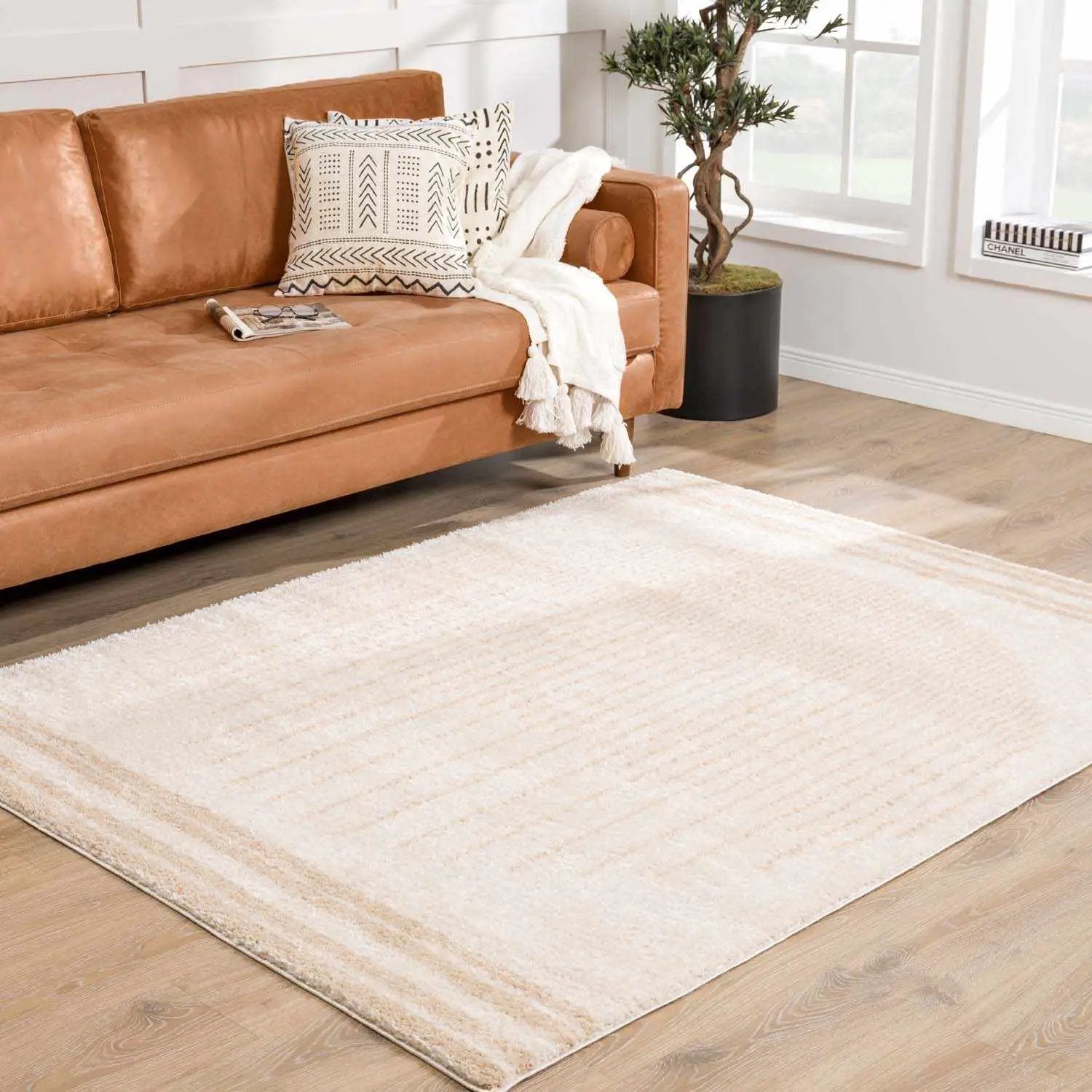 Apichu Beige Washable Area Rug by Boutique Rugs