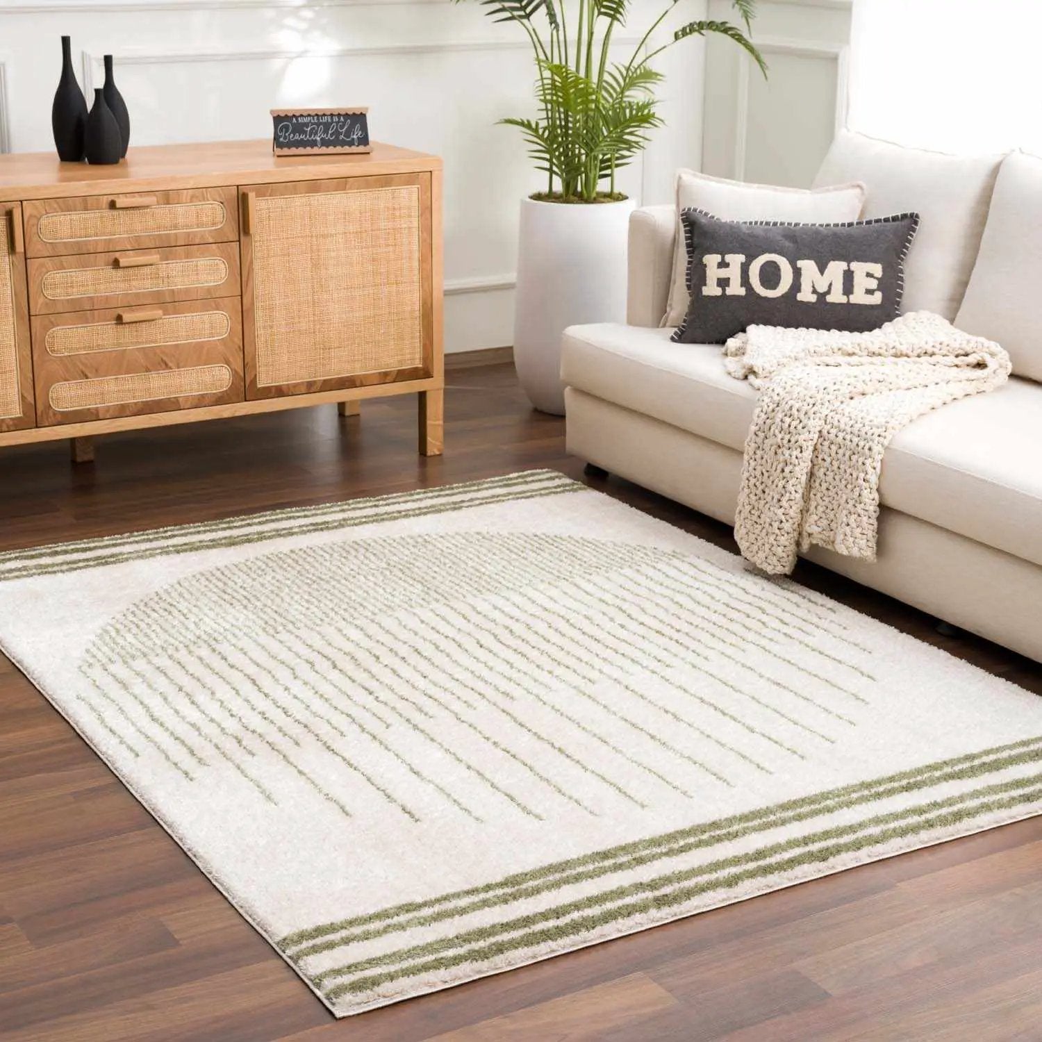Apichu Green Washable Area Rug by Boutique Rugs