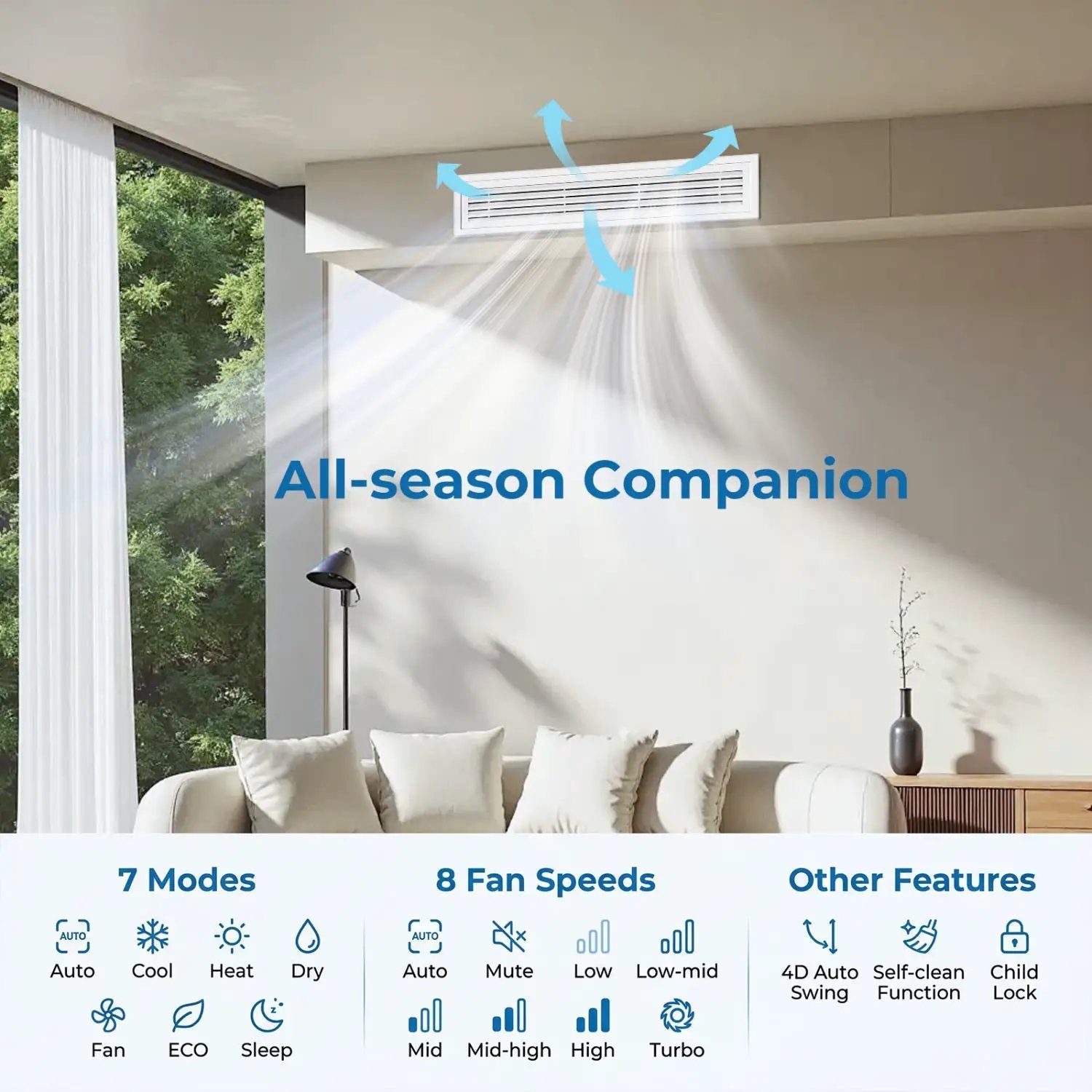 X-Pro 27000 BTU 2 Zone 24 SEER2 Concealed Ducted Mini Split AC by DirectDeals
