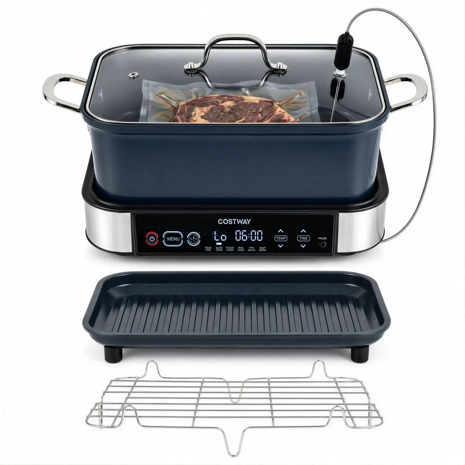 6-in-1 Programmable Slow Cooker with Timer and Keep Warm by DirectDeals