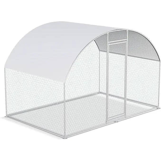 9.8 Ft x 6.6 Ft Outdoor Metal Chicken Coop with Dome Roof and Waterproof Cover by HomePacific
