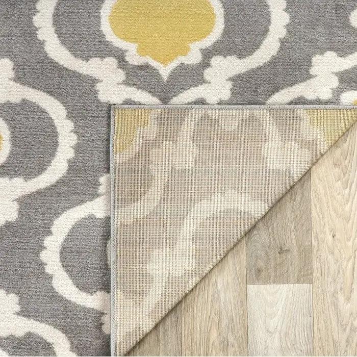 5'3" x 7'3"' Grey Yellow Trellis Geometric Polpropylene Area Rug by HomePacific