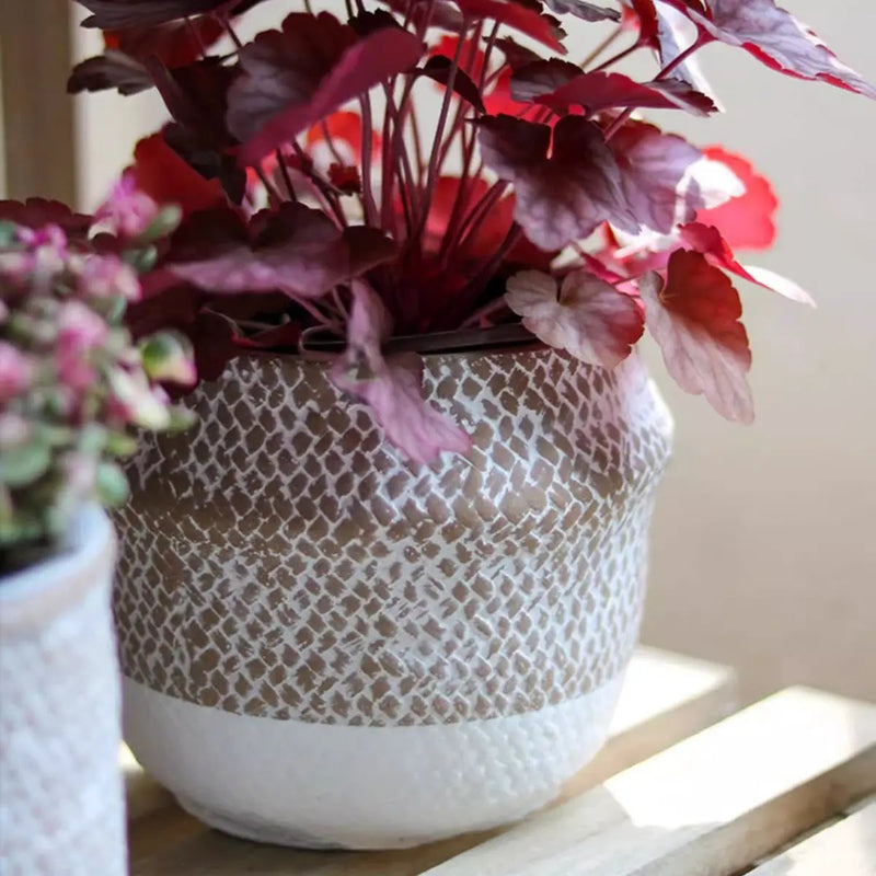 Boho Straw-Look Flower Planter by RusticReach