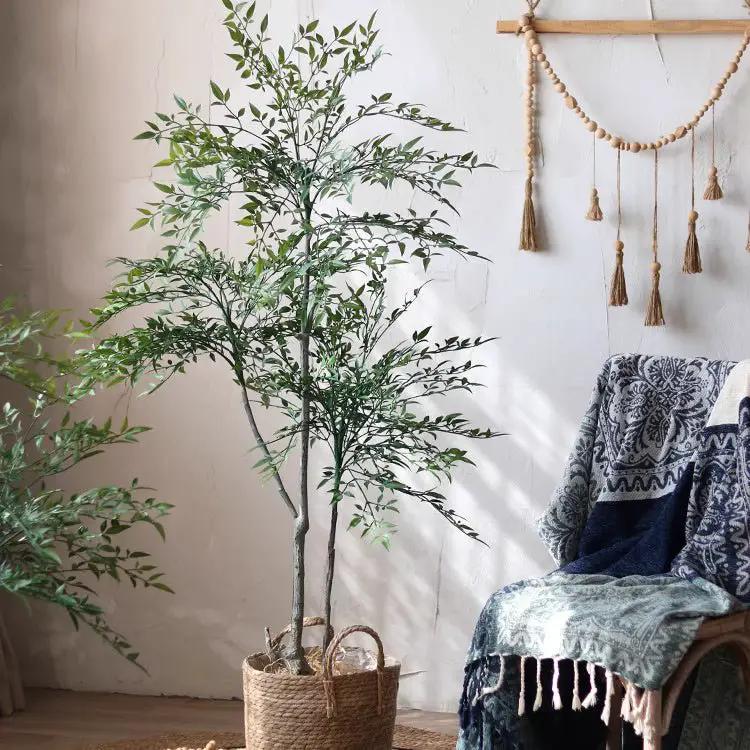 Lifelike Nandina Indoor Tree by RusticReach