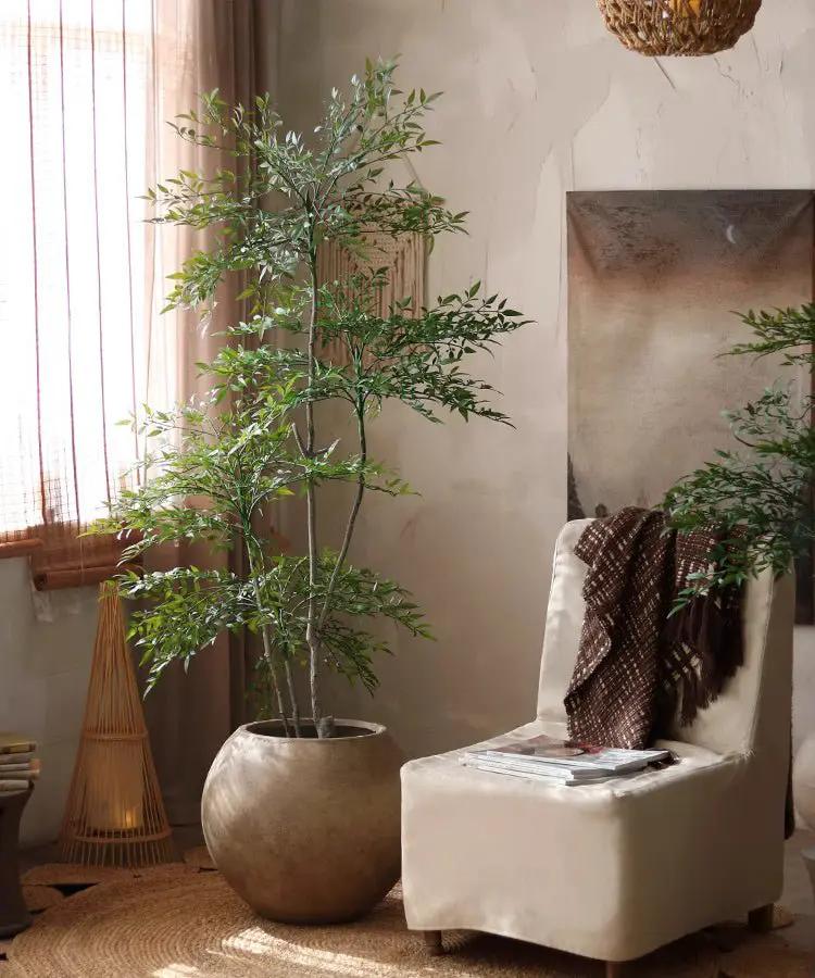Lifelike Nandina Indoor Tree by RusticReach