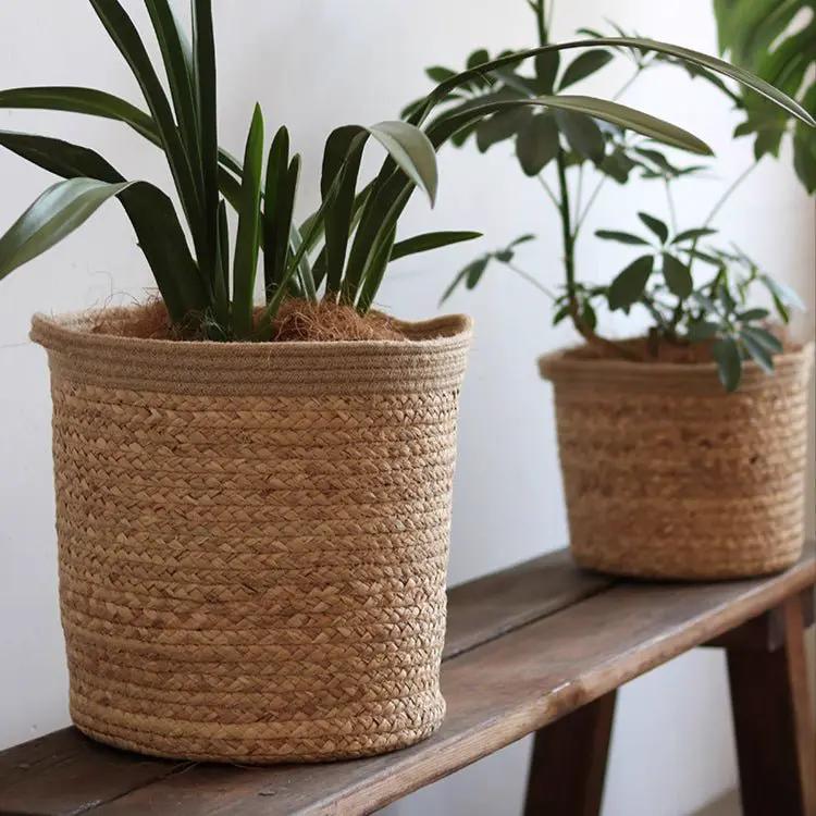 Natural Cylinder Storage and Planter Basket by RusticReach