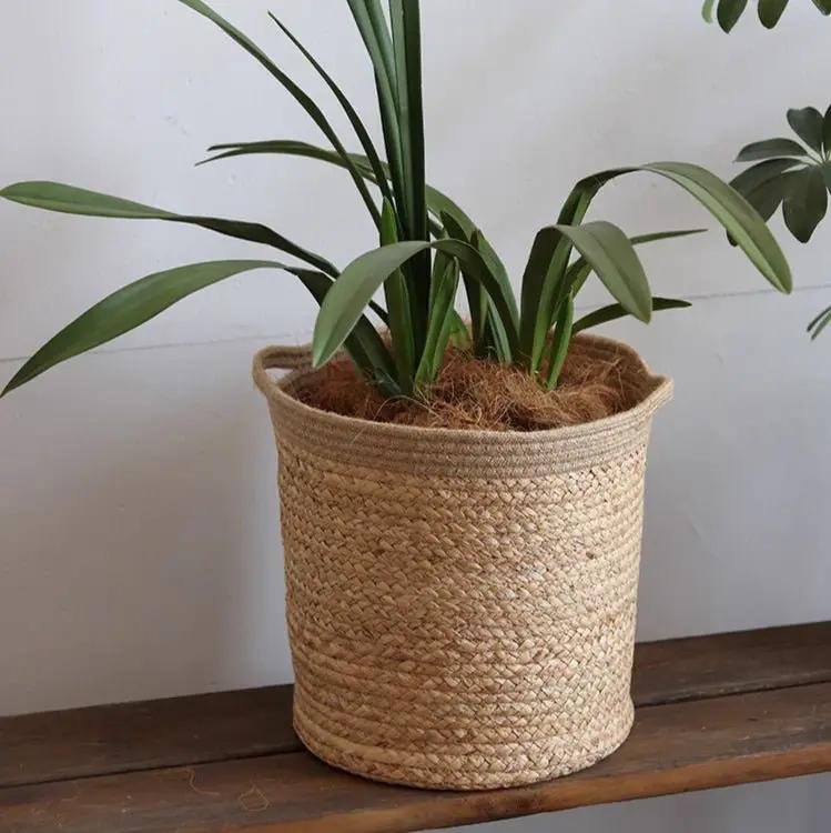 Natural Cylinder Storage and Planter Basket by RusticReach