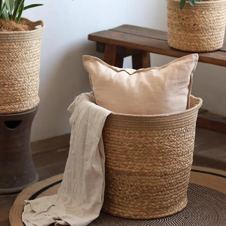 Natural Cylinder Storage and Planter Basket by RusticReach