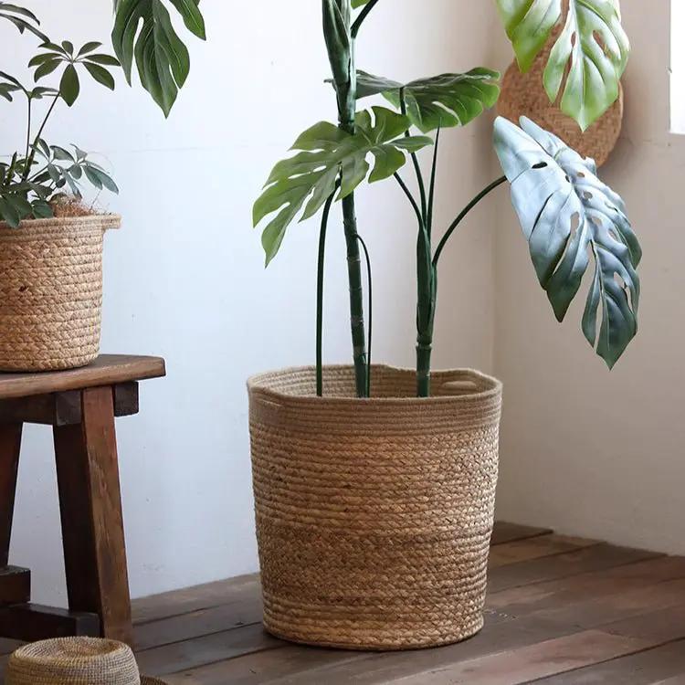 Natural Cylinder Storage and Planter Basket by RusticReach