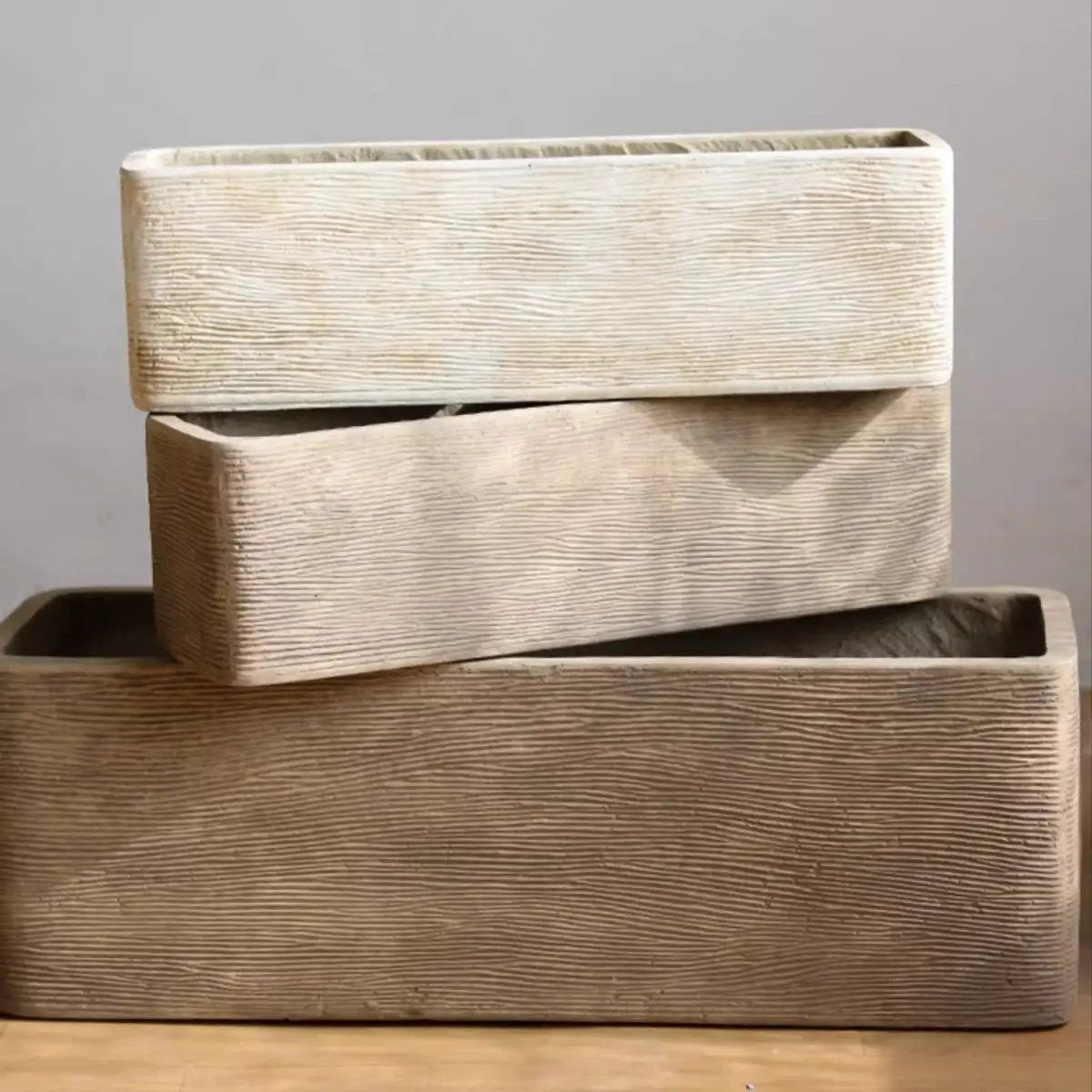 Modern Rectangular Textured Planter by RusticReach