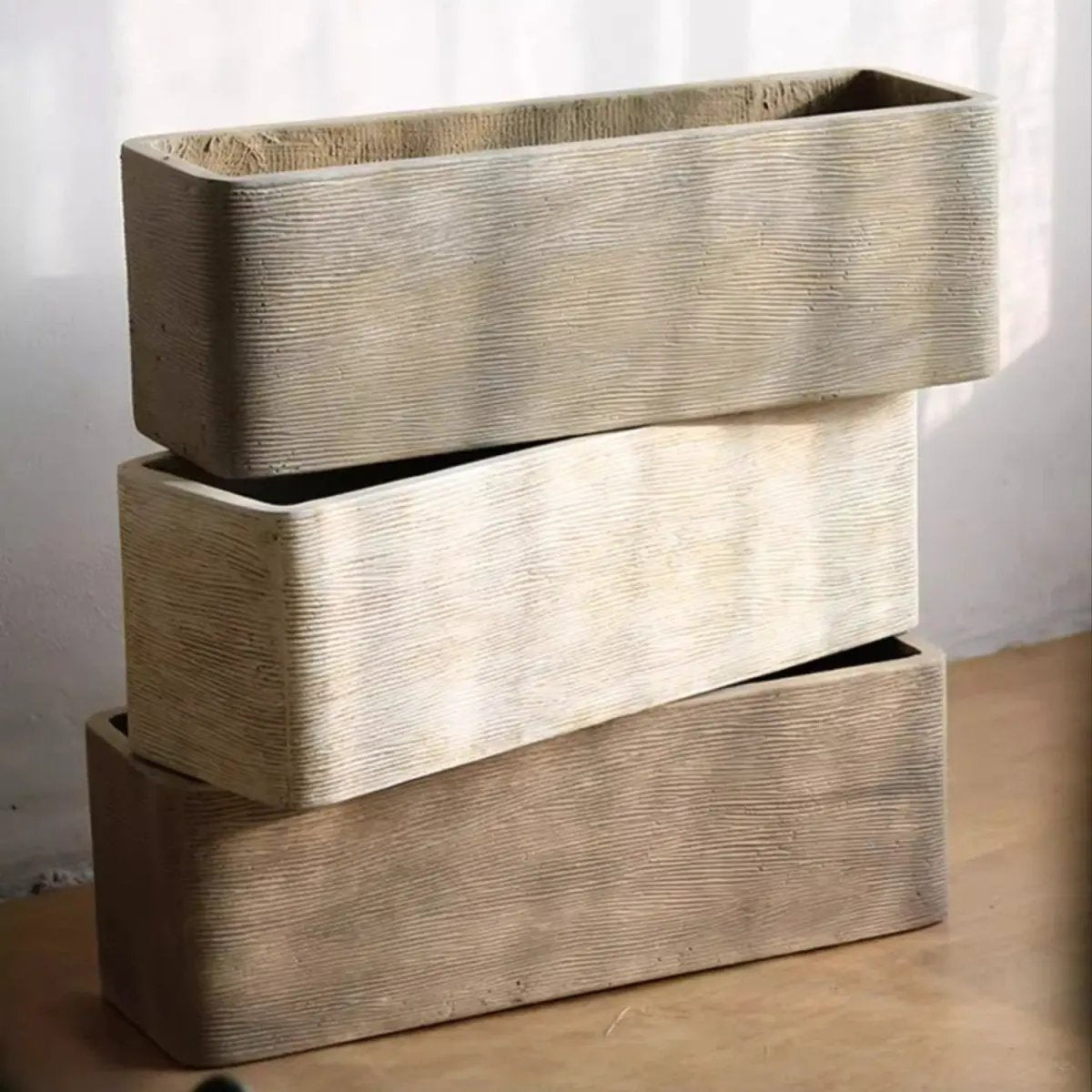 Modern Rectangular Textured Planter by RusticReach