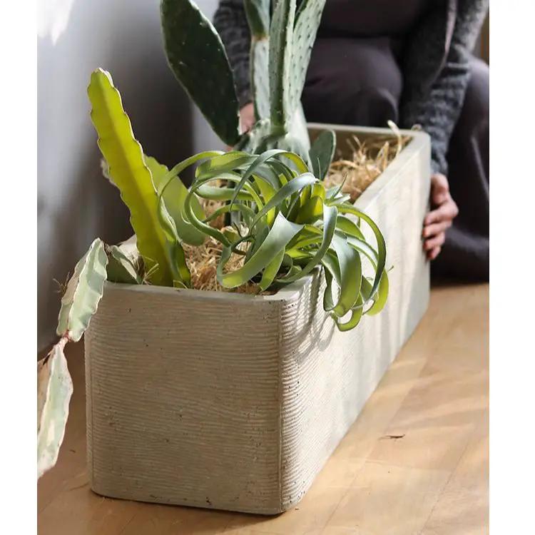 Modern Rectangular Textured Planter by RusticReach