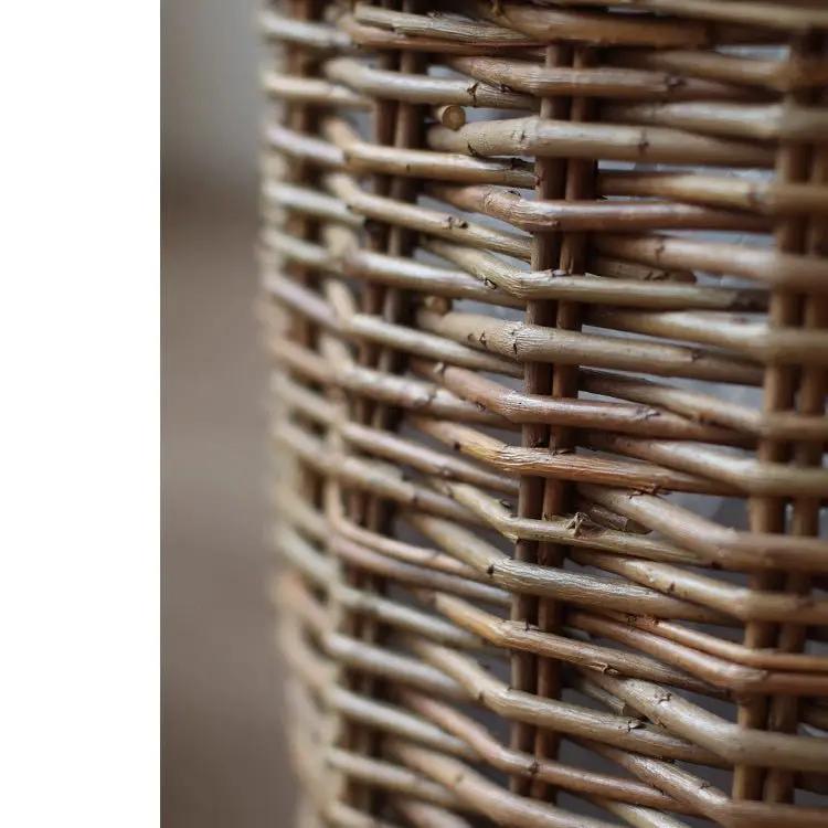 Rustic Round Wicker Planter with Liner by RusticReach