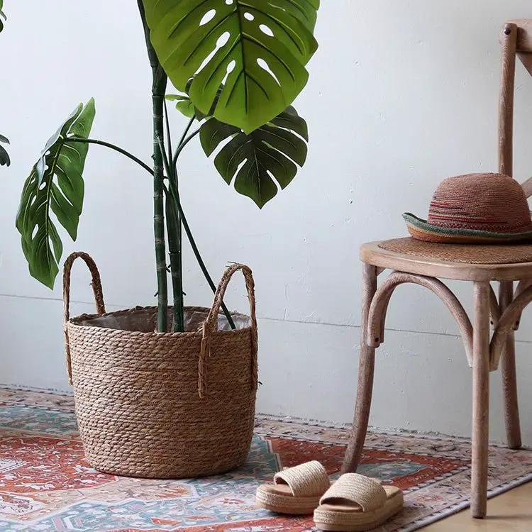 Handwoven Seagrass Basket for Plants by RusticReach