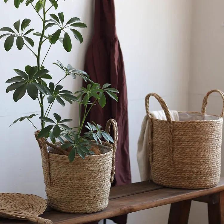 Handwoven Seagrass Basket for Plants by RusticReach